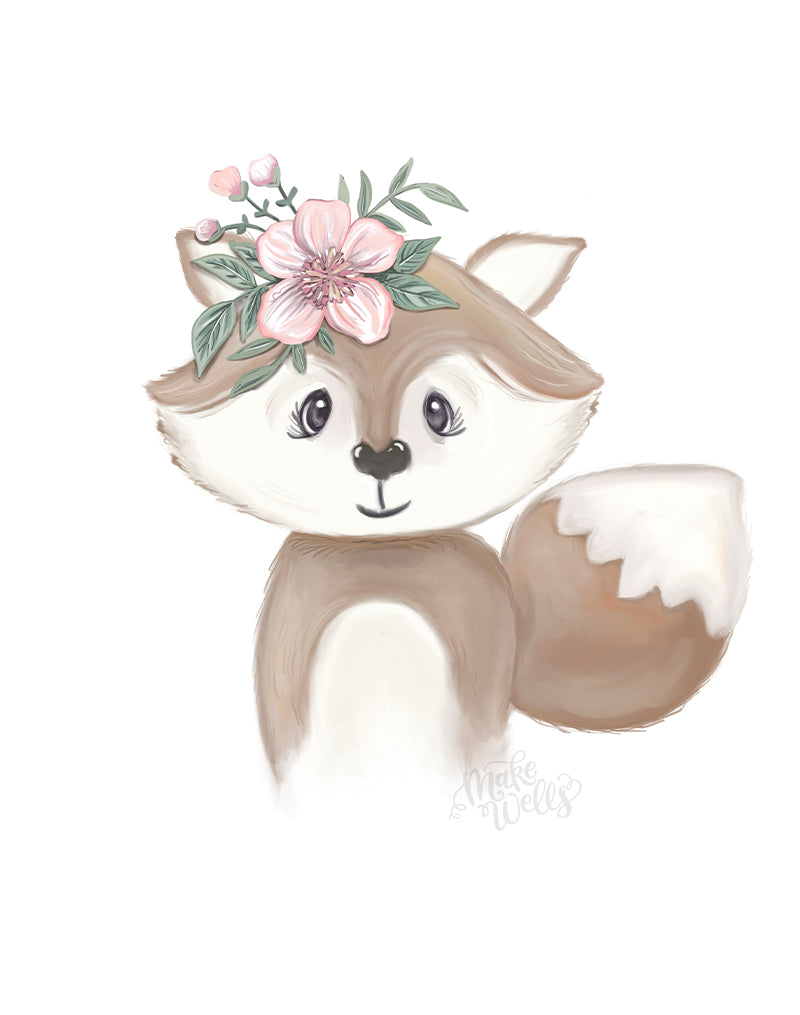Floral Fox - Print