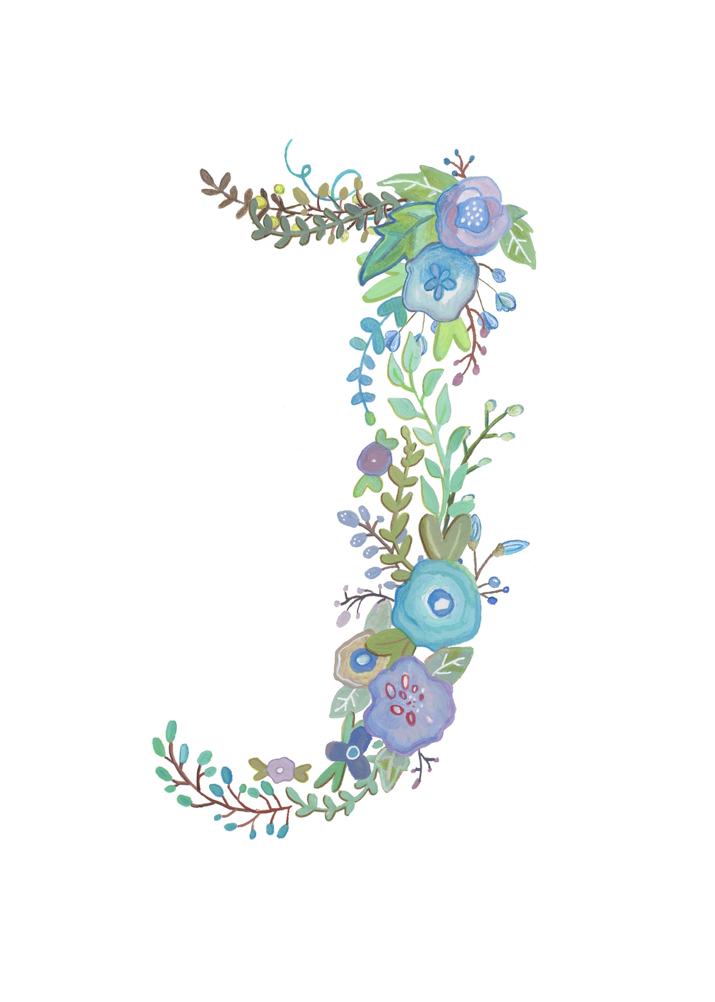 J - Floral Alphabet