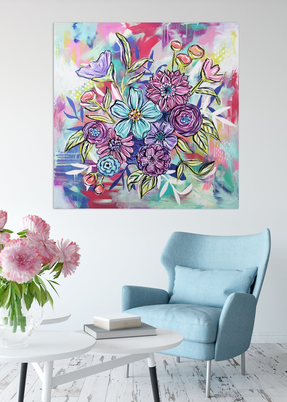 Joyful Bouquet Twelve - 36" x 36"