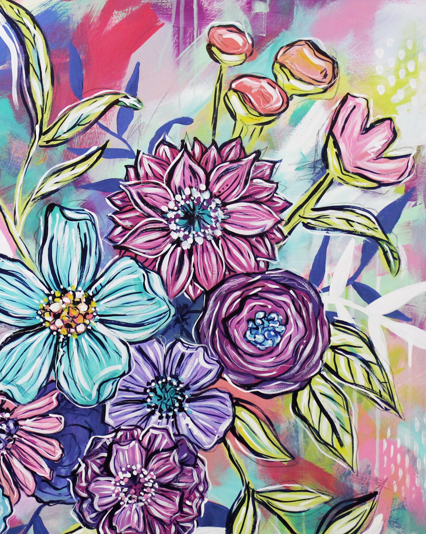 Joyful Bouquet Twelve - 36" x 36"