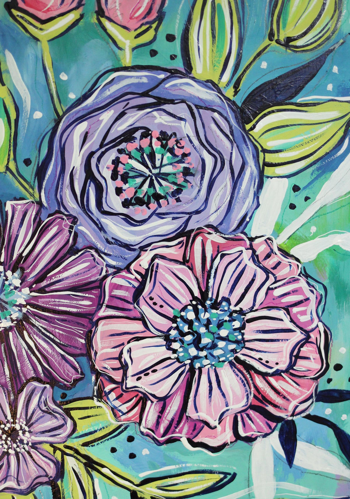 Joyful Bouquet Thirteen: 16" x 16"
