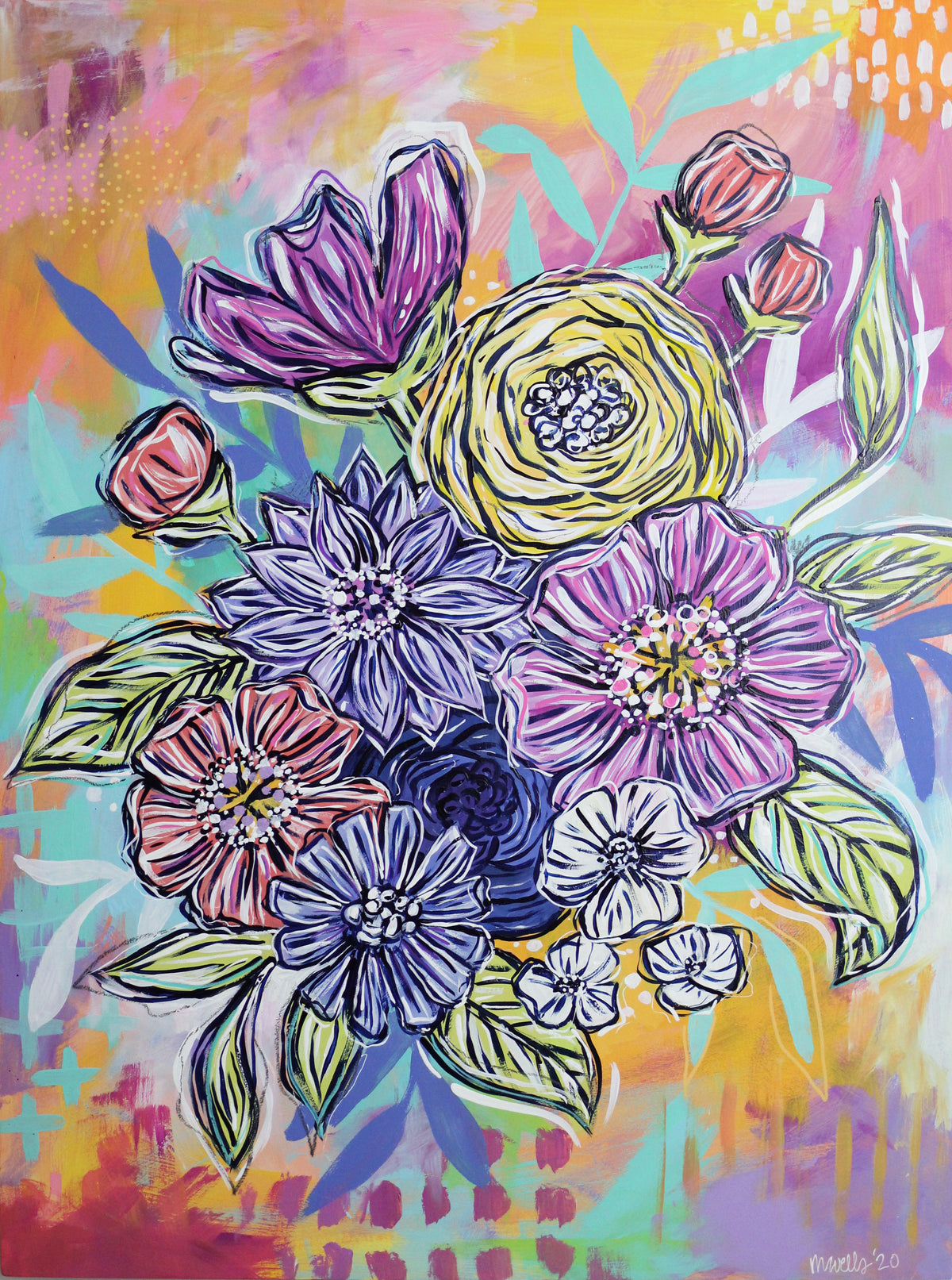 Joyful Bouquet Two - 18" x 24"