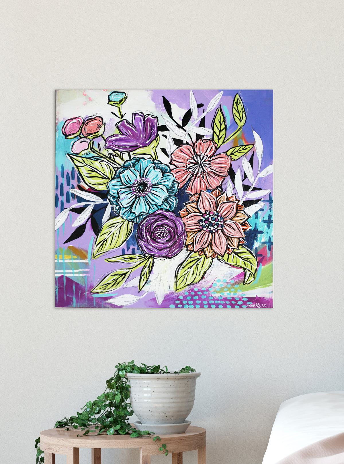 Joyful Bouquet Five - 18" x 18"