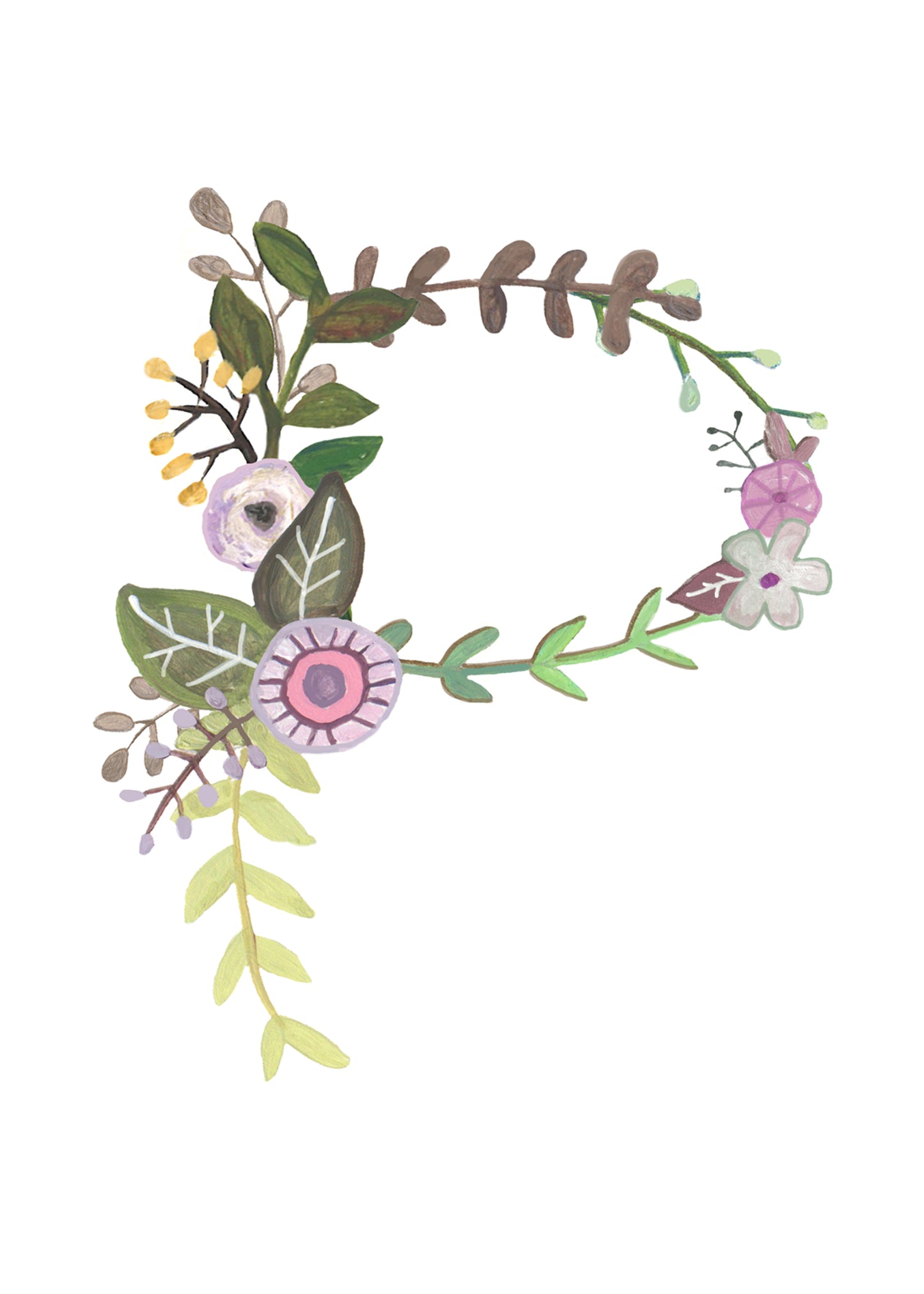 P - Floral Alphabet