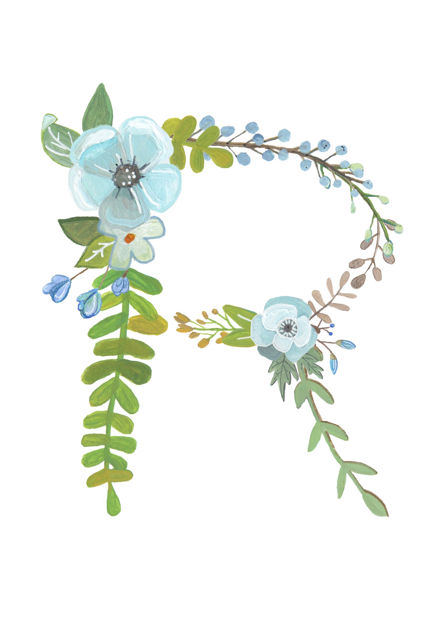 R - Floral Alphabet