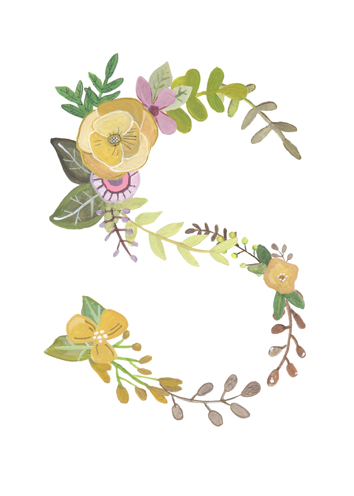 S - Floral Alphabet