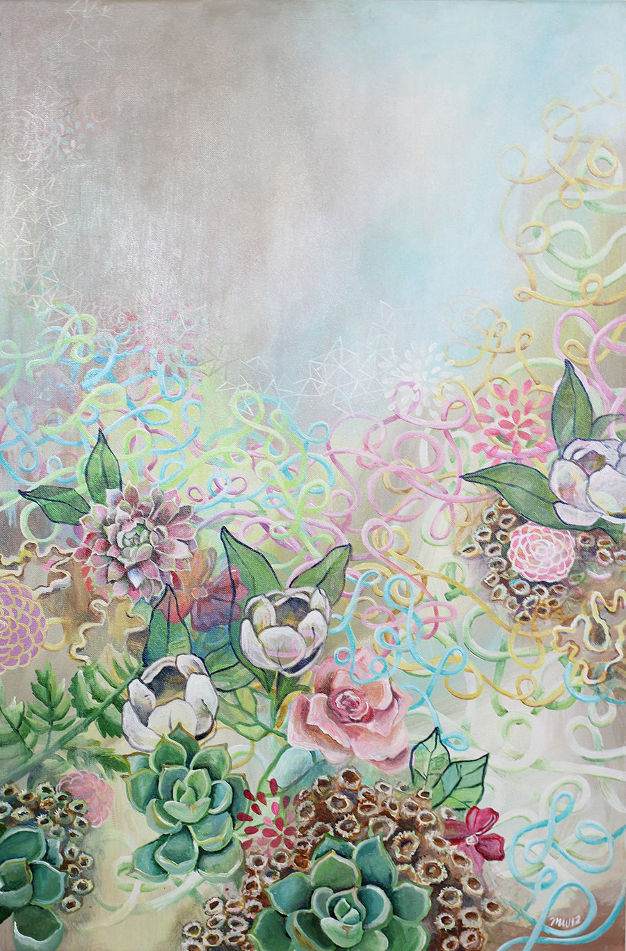 Succulent - Original Painting on Canvas