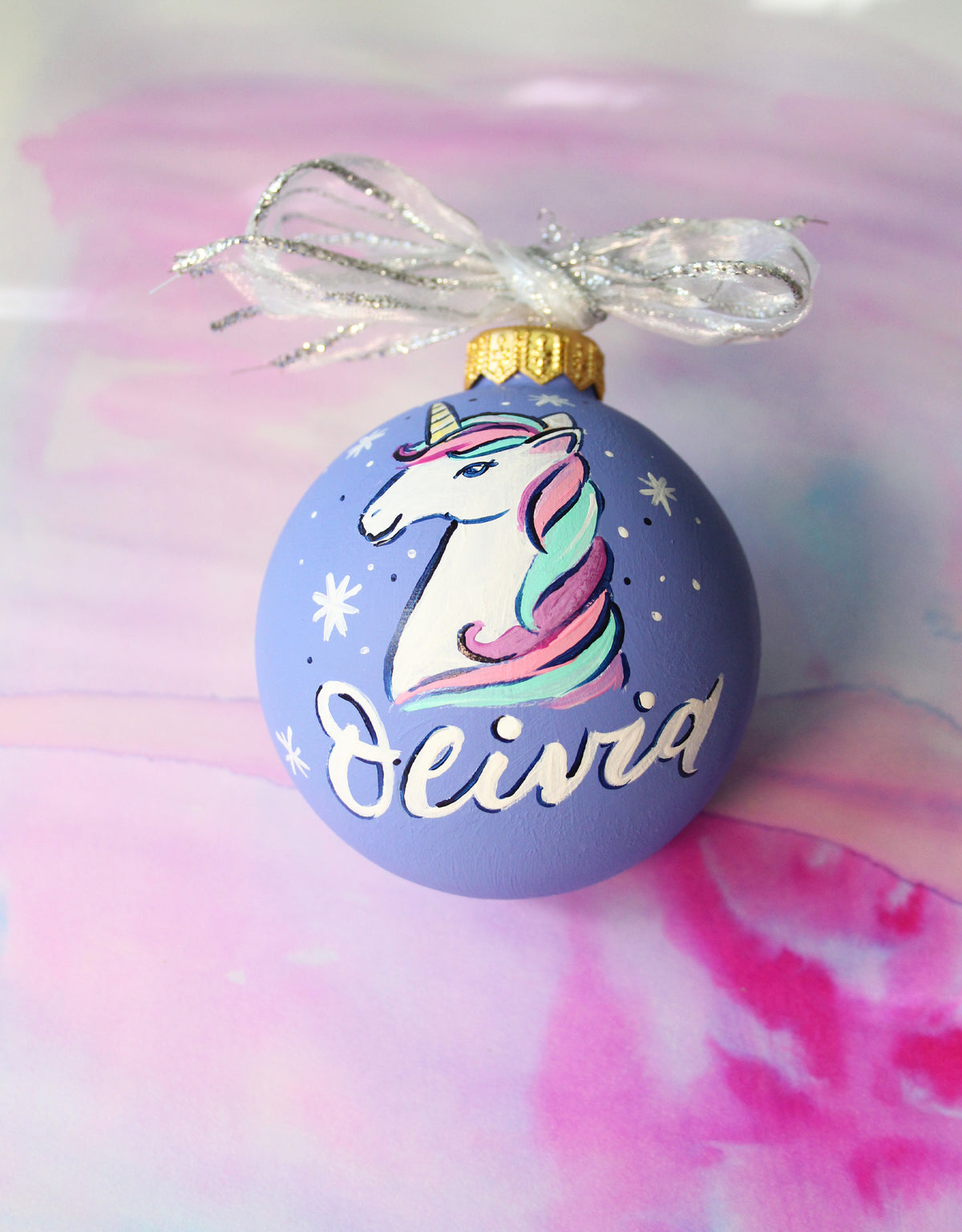 Personalized Unicorn Ornament