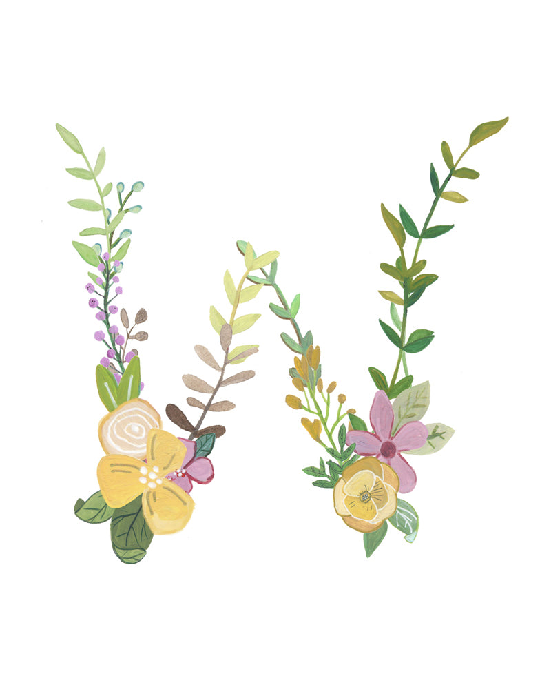 W - Floral Alphabet