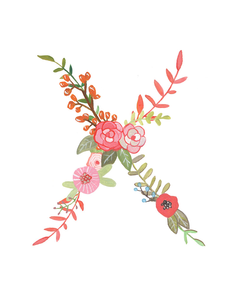 X - Floral Alphabet