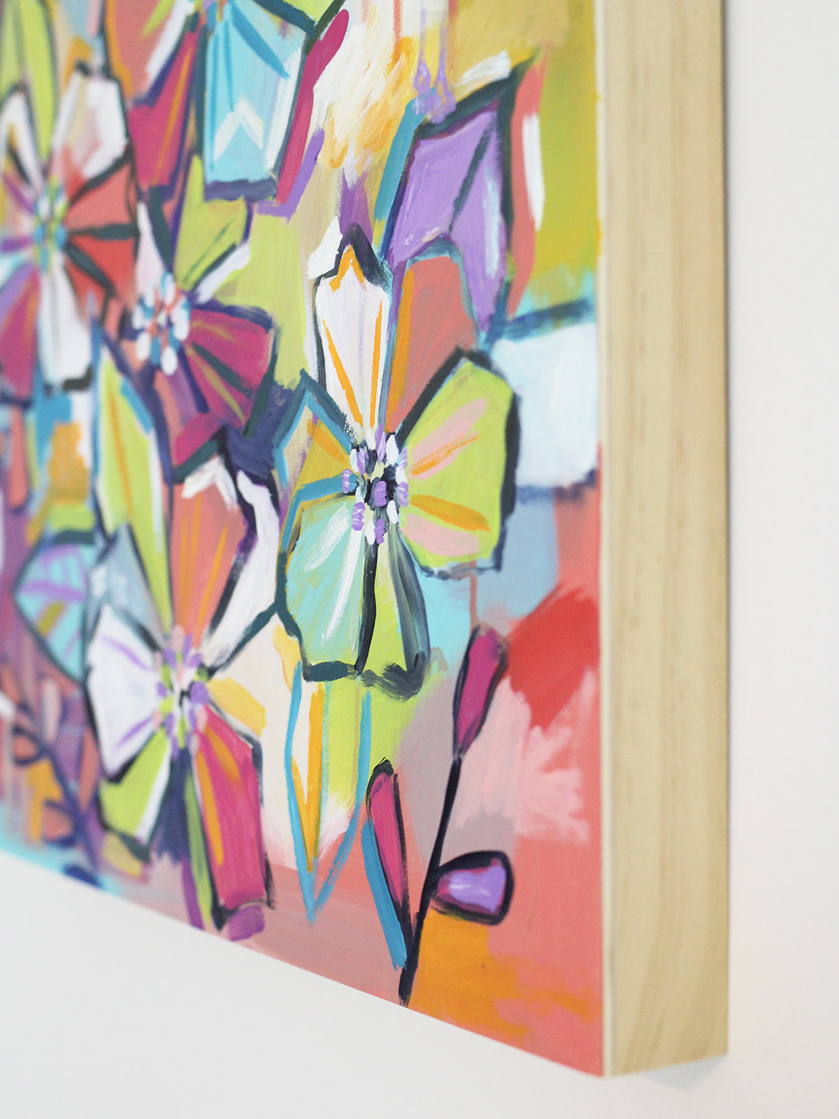 Spring in Bloom - 16" x 16" Original painting on wood