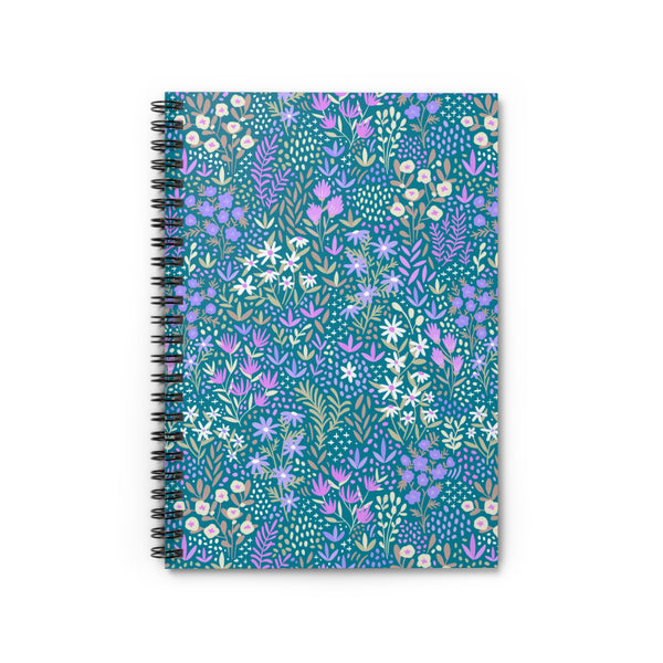 Blue Garden Spiral Notebook