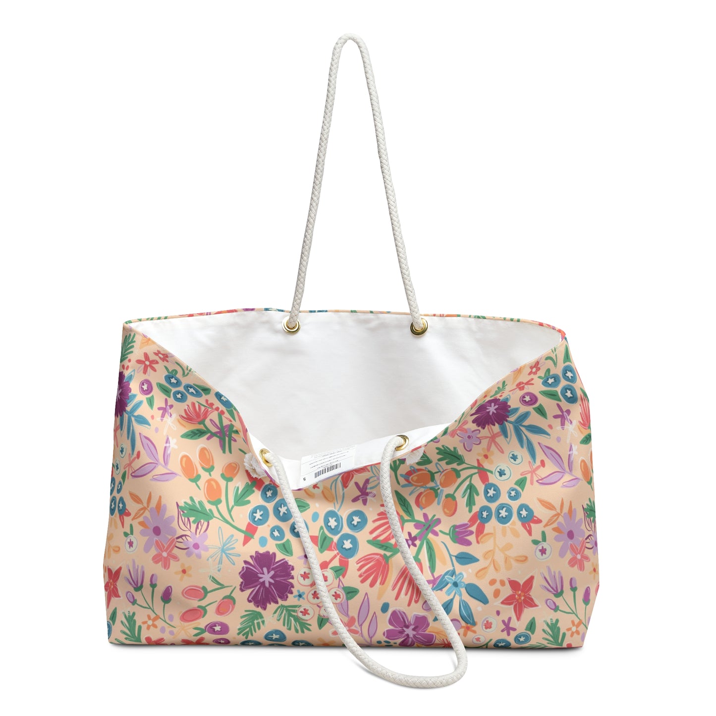Brilliant Florals Cream Weekender Bag