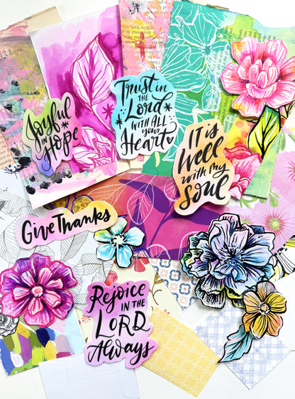 Funky Florals Faith - Curated Scrap Pack #1