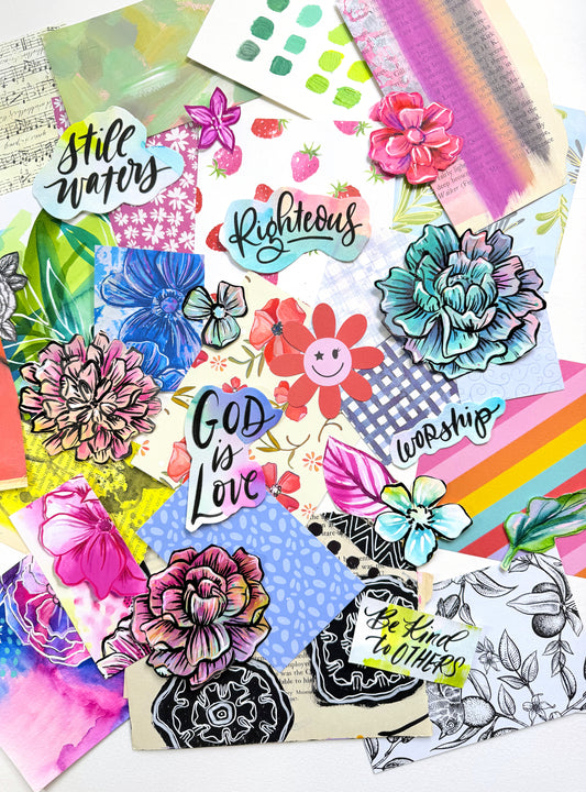 Funky Florals Faith - Curated Scrap Pack #10