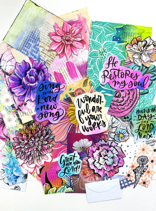 Funky Florals Faith - Curated Scrap Pack #2