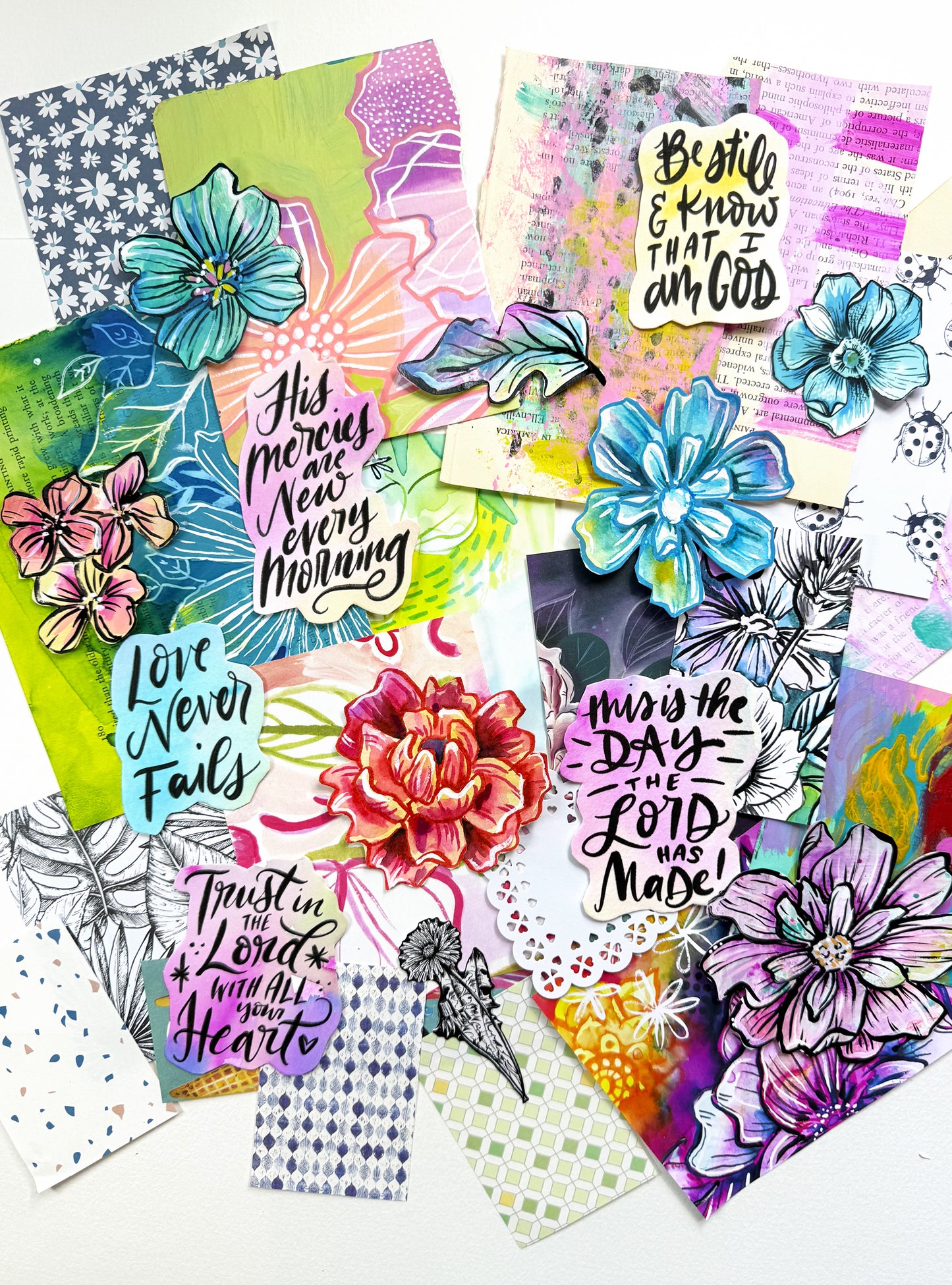Funky Florals Faith - Curated Scrap Pack #4
