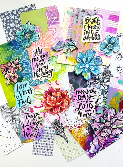 Funky Florals Faith - Curated Scrap Pack #4