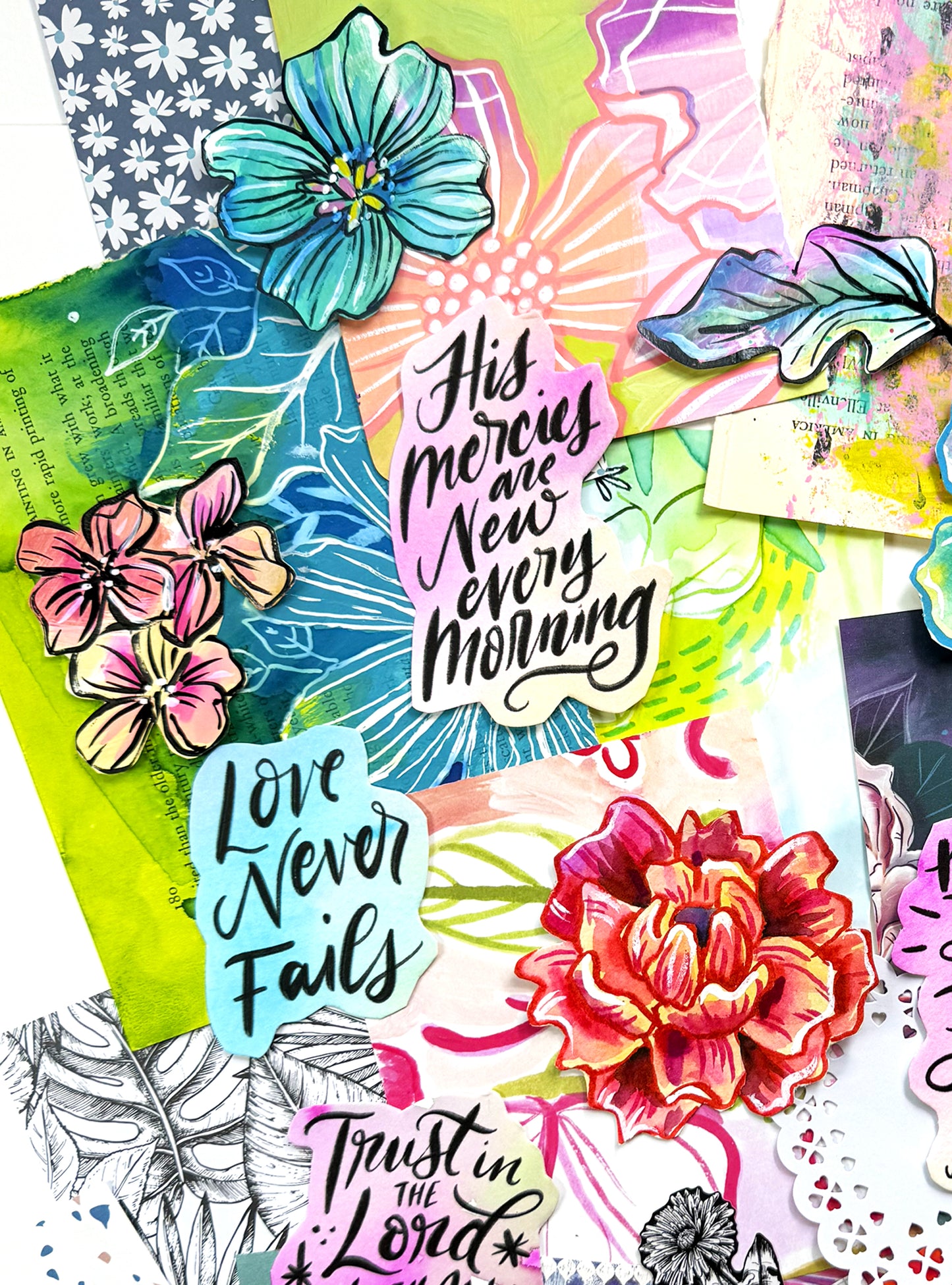 Funky Florals Faith - Curated Scrap Pack #4