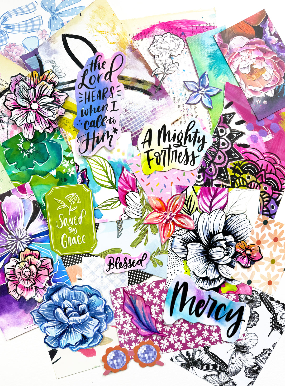 Funky Florals Faith - Curated Scrap Pack #5