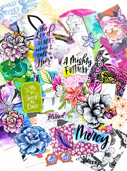 Funky Florals Faith - Curated Scrap Pack #5