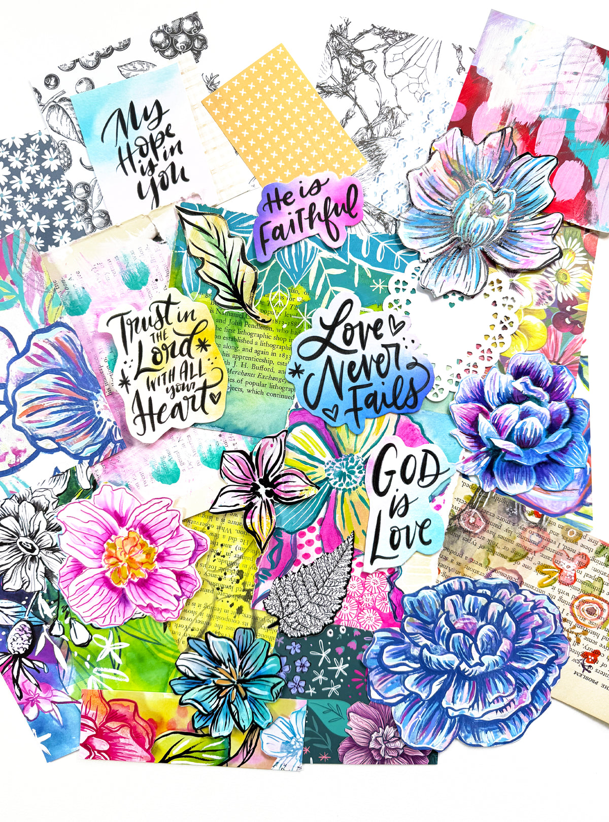 Funky Florals Faith - Curated Scrap Pack #6
