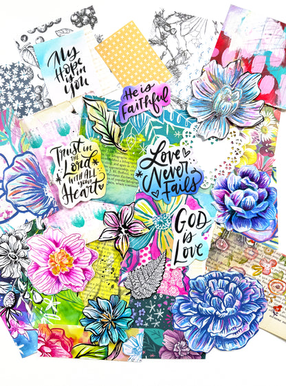 Funky Florals Faith - Curated Scrap Pack #6