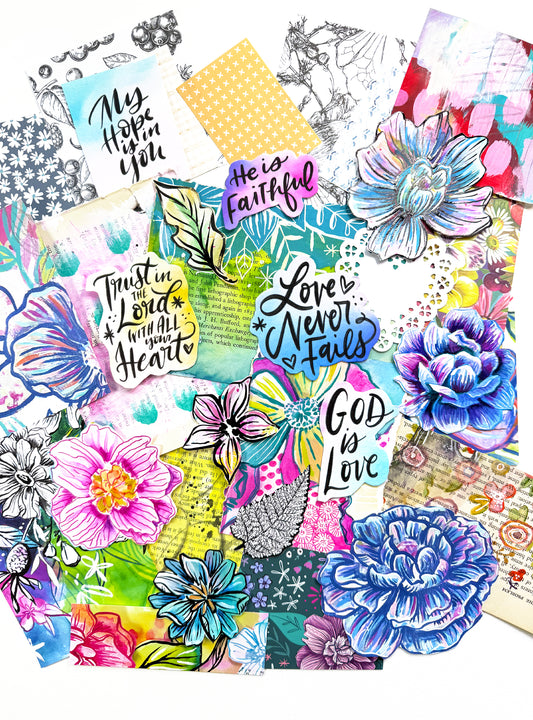 Funky Florals Faith - Curated Scrap Pack #6