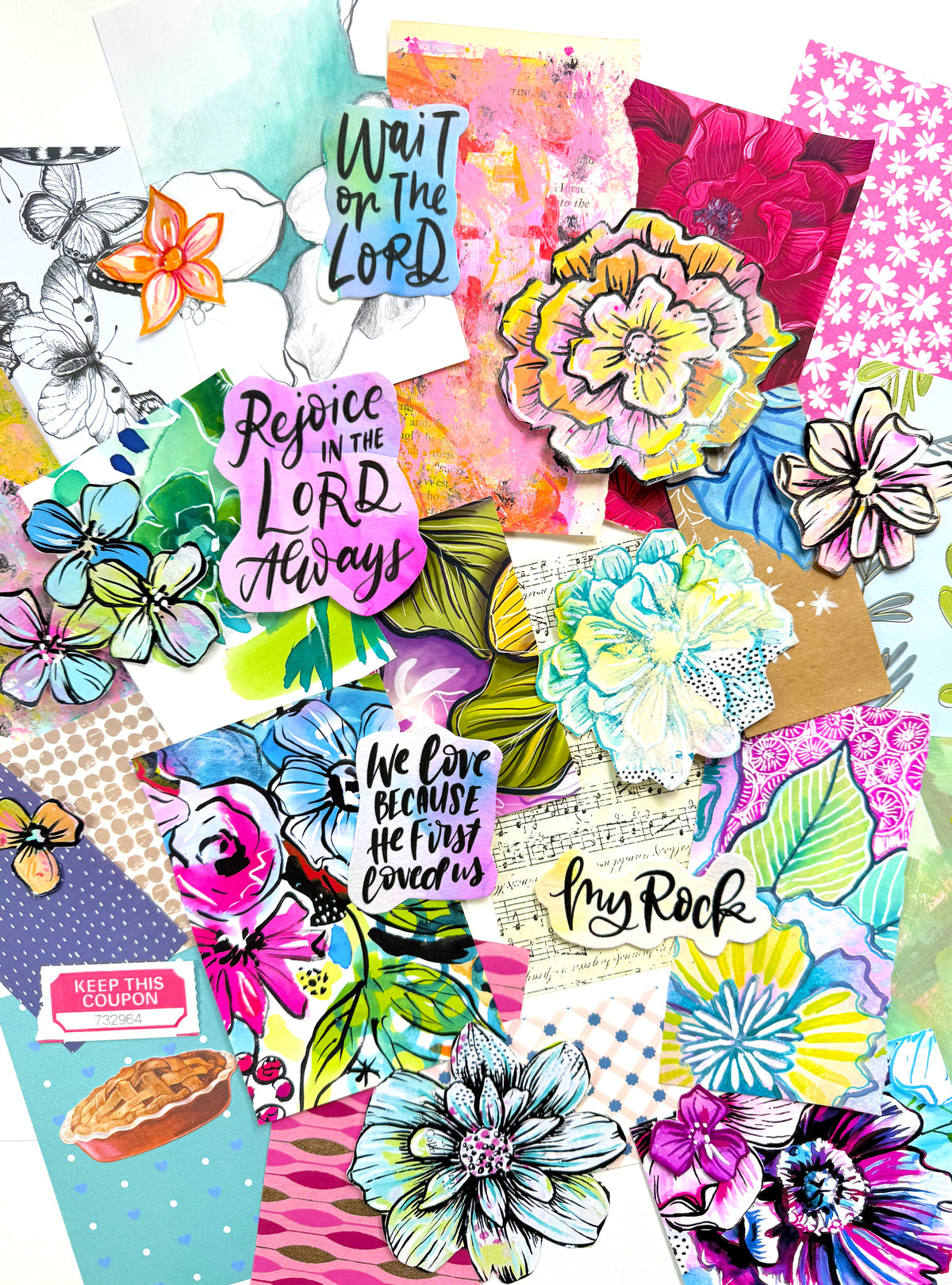 Funky Florals Faith - Curated Scrap Pack #7