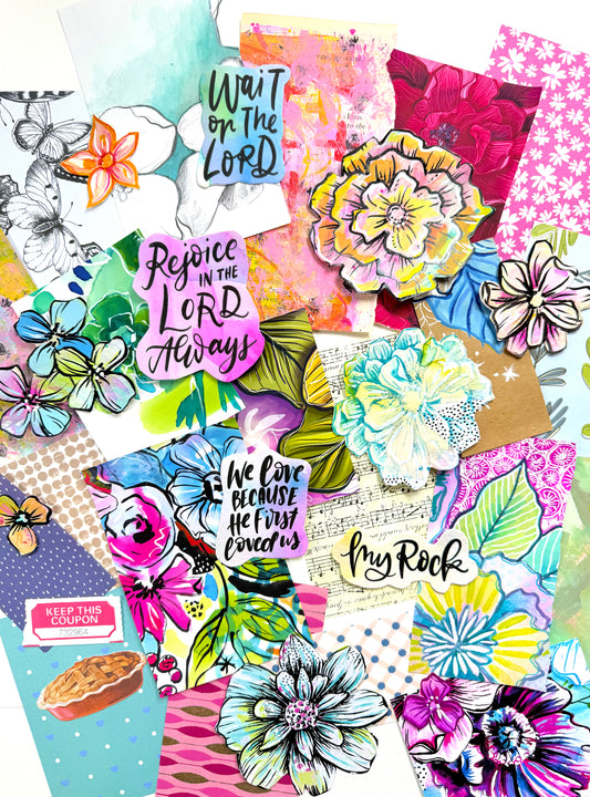 Funky Florals Faith - Curated Scrap Pack #7