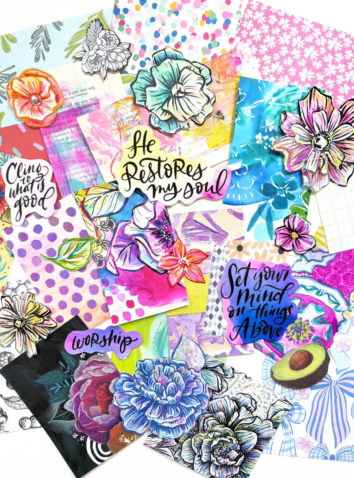 Funky Florals Faith - Curated Scrap Pack #8