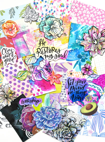 Funky Florals Faith - Curated Scrap Pack #8