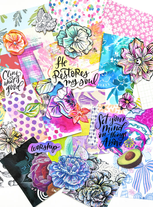 Funky Florals Faith - Curated Scrap Pack #8