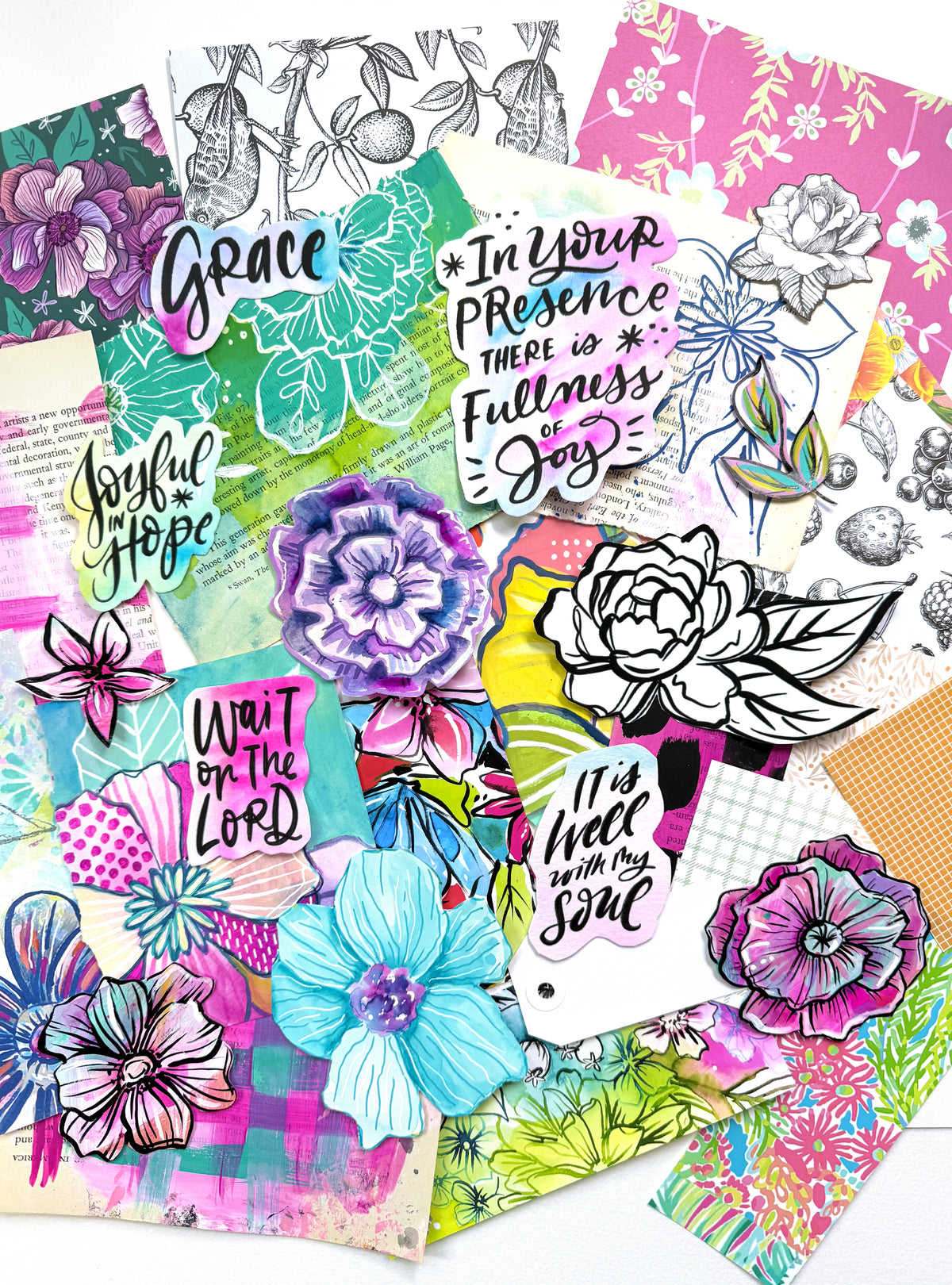 Funky Florals Faith - Curated Scrap Pack #9