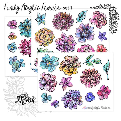 Funky Acrylic Florals - Set 1