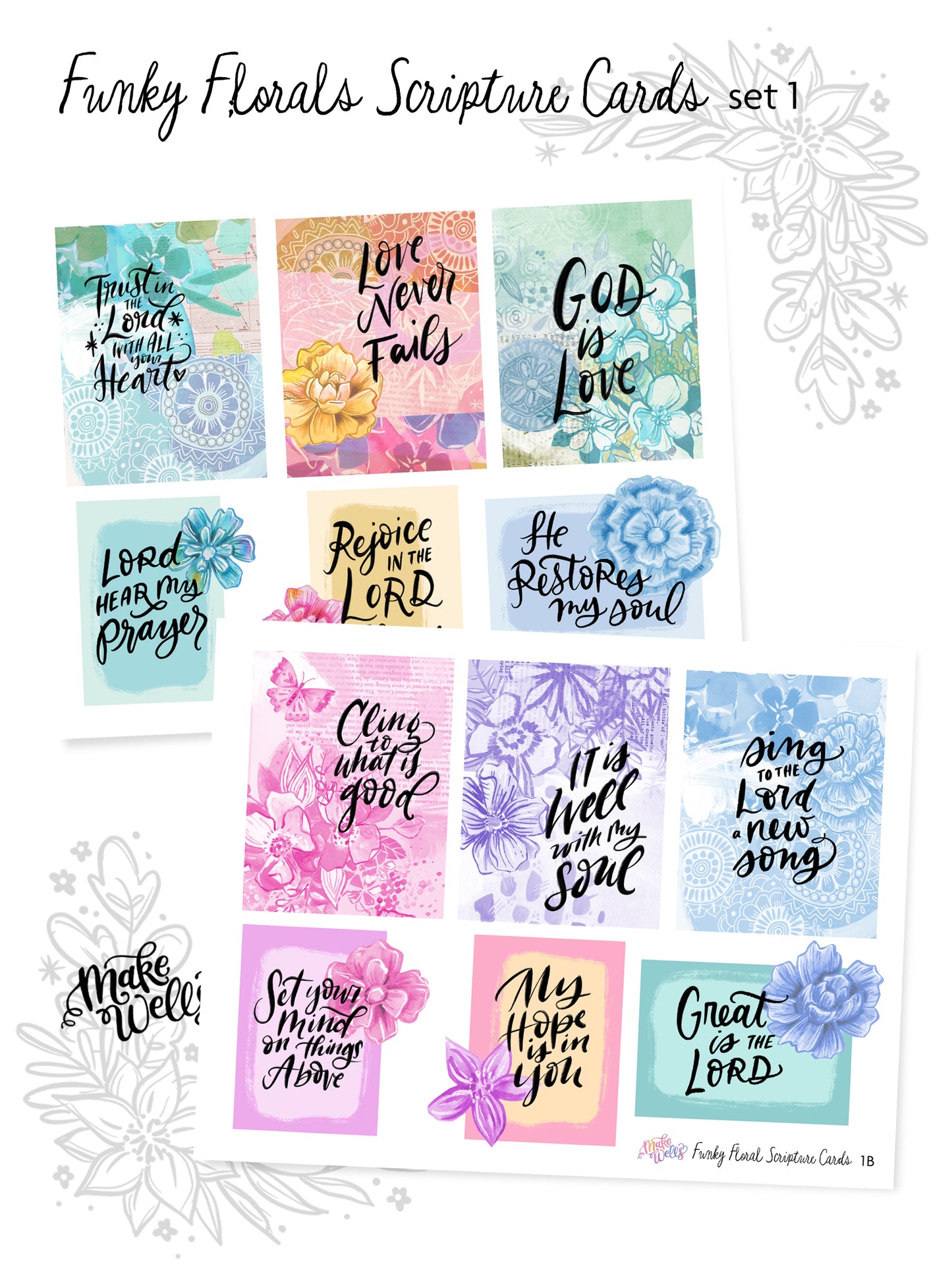Funky Florals Scripture Cards - Set 1