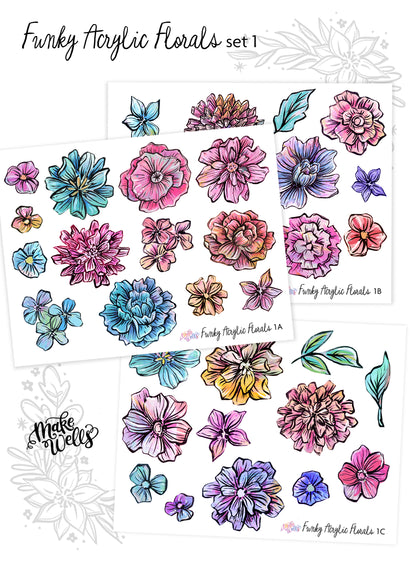Funky Acrylic Florals - Set 1