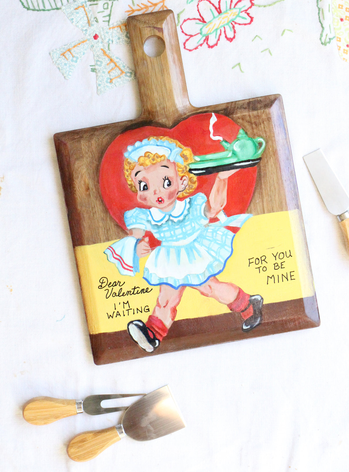 Vintage Valentine 2-Sided Charcuterie Board