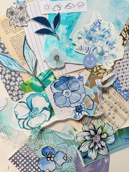 *Mystery* Blue/Turquoise Scrap Pack - Funky Florals