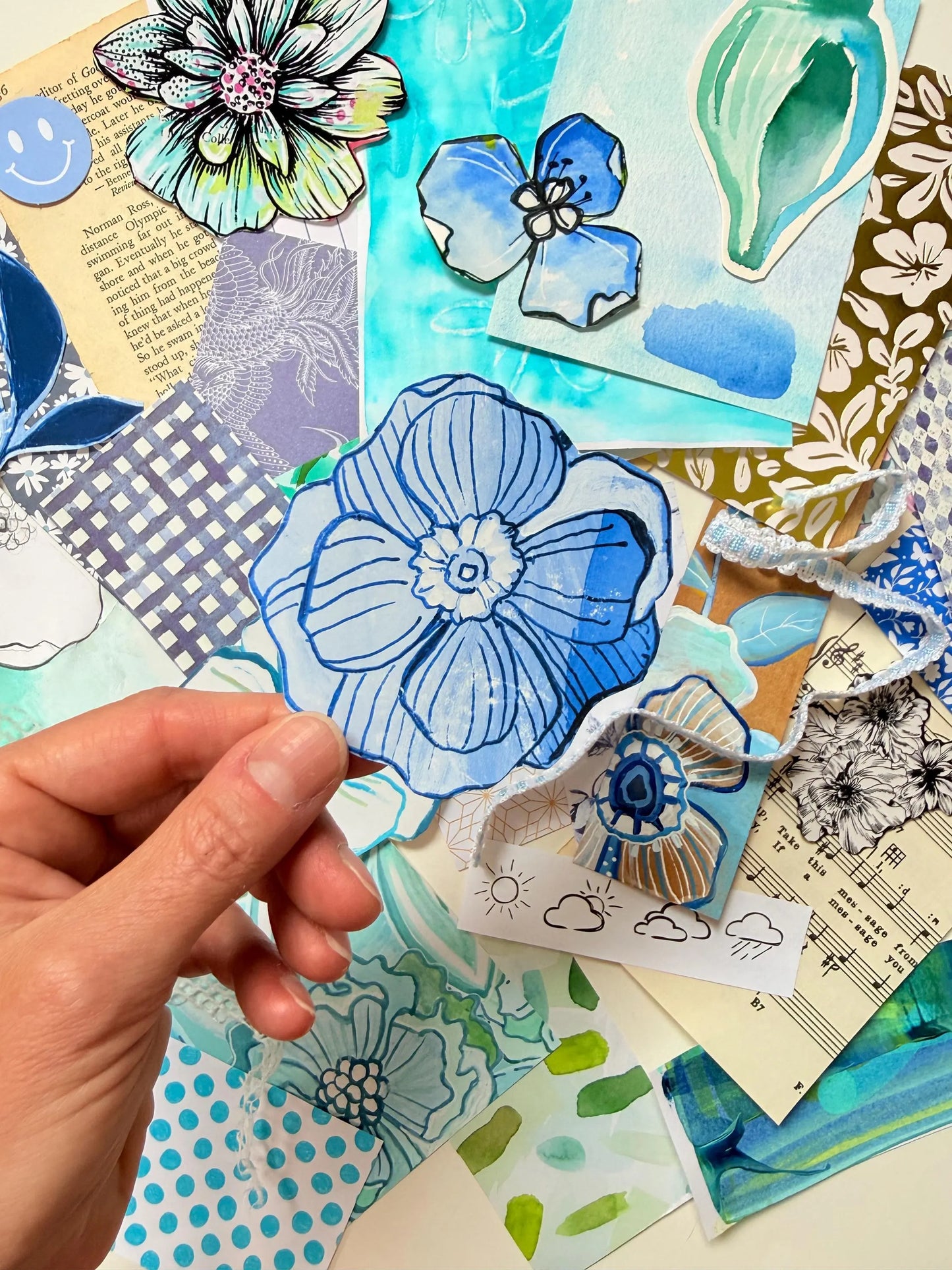 *Mystery* Blue/Turquoise Scrap Pack - Funky Florals