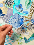 Blue/Turquoise Scrap Pack - Funky Florals