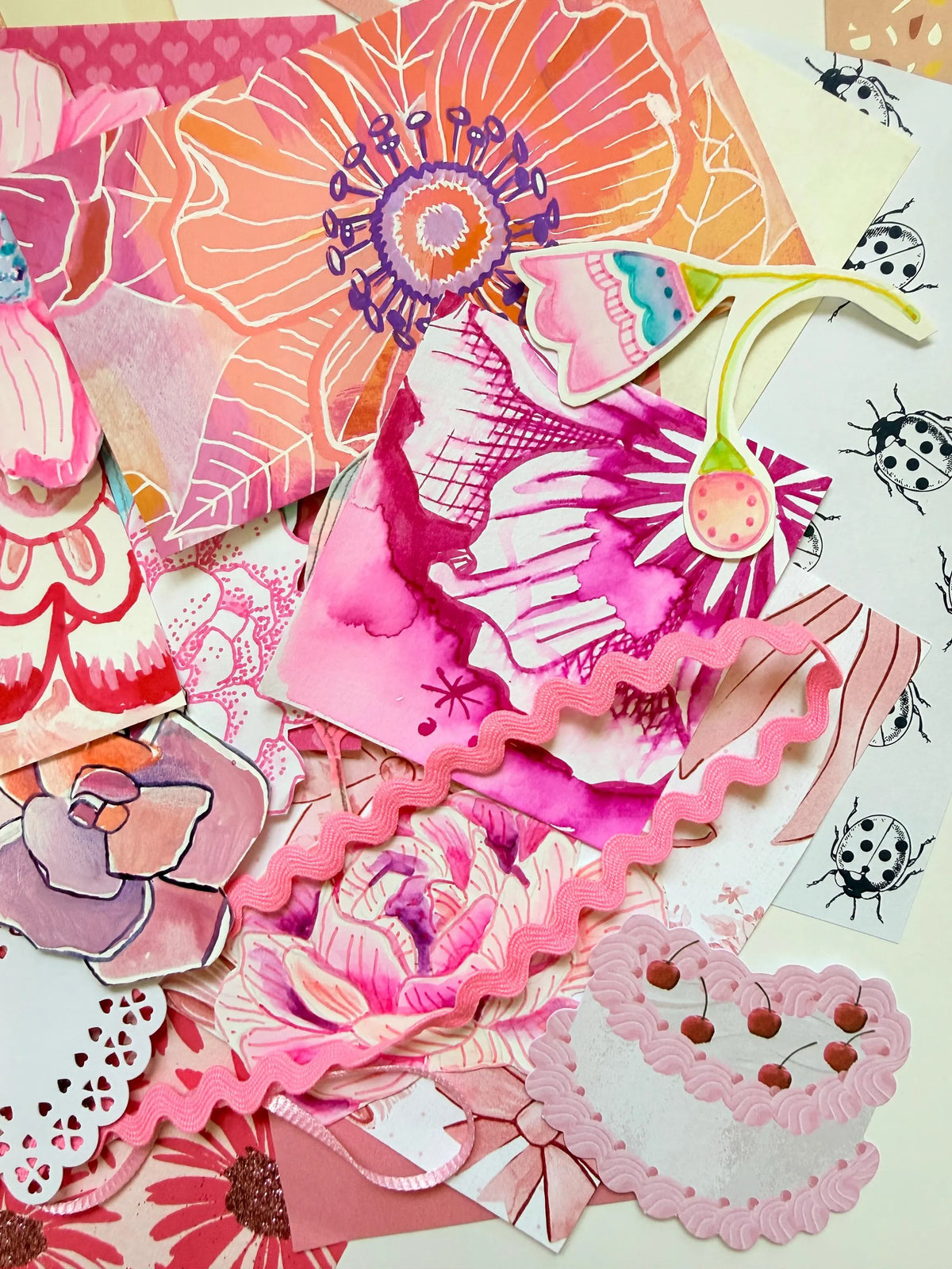 *Mystery* Pink Scrap Pack - Funky Florals