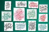 Whimsical Holiday Lettering - Clipart and Patterns