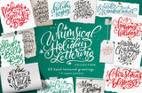 Whimsical Holiday Lettering - Clipart and Patterns