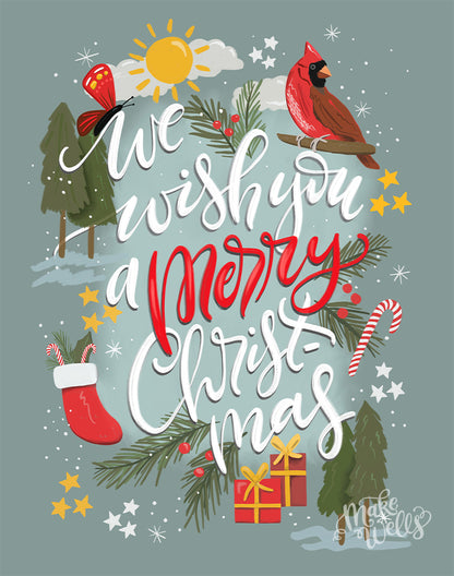 Cardinal Christmas Print