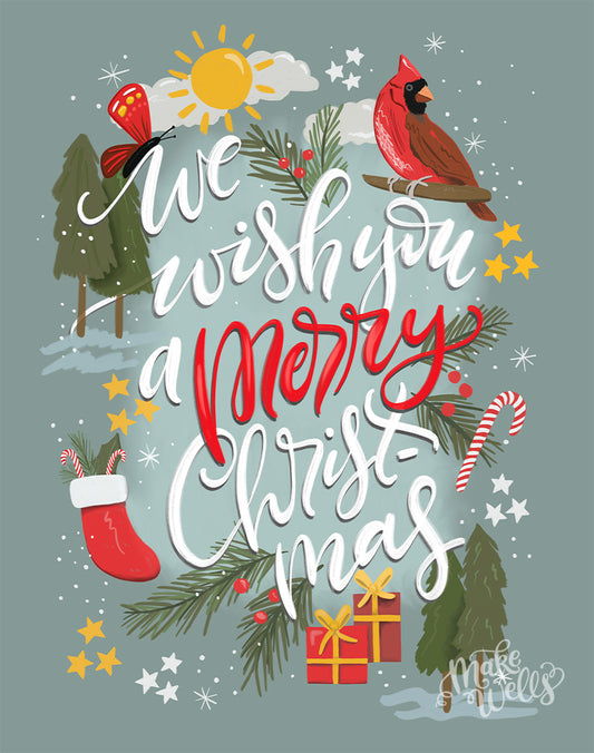 Cardinal Christmas Print
