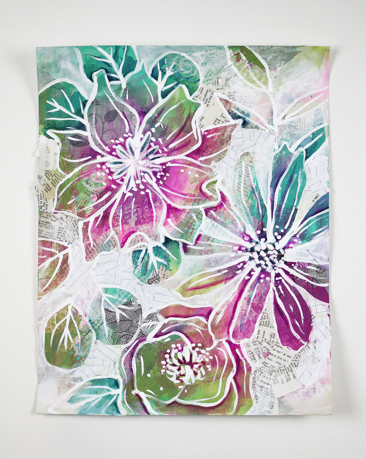 Floral Collage 2 - 11" x 14"