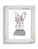 Woodland Floral Bunny - Print