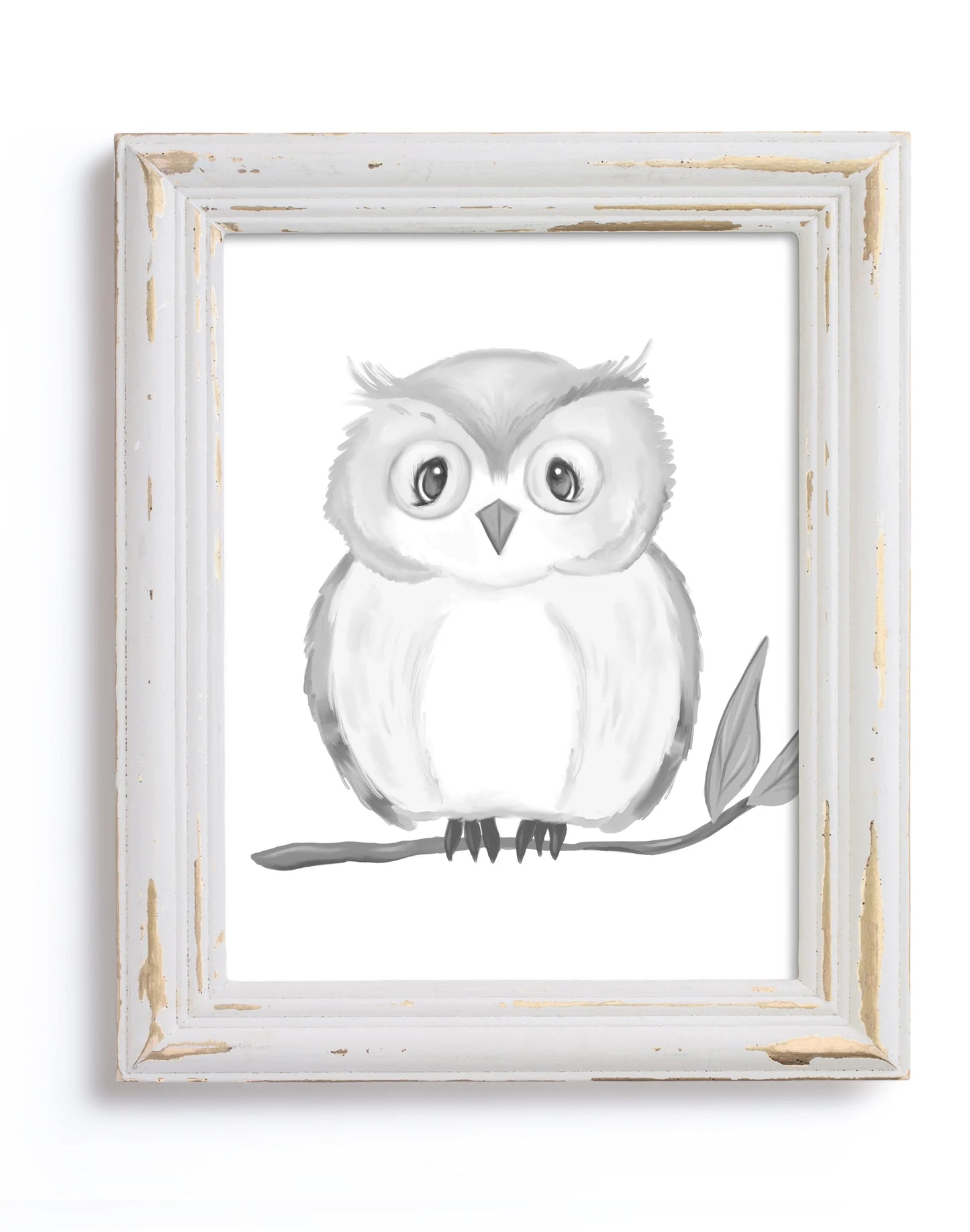 Woodland Floral Owl Print