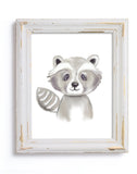 Woodland Floral Raccoon - Print